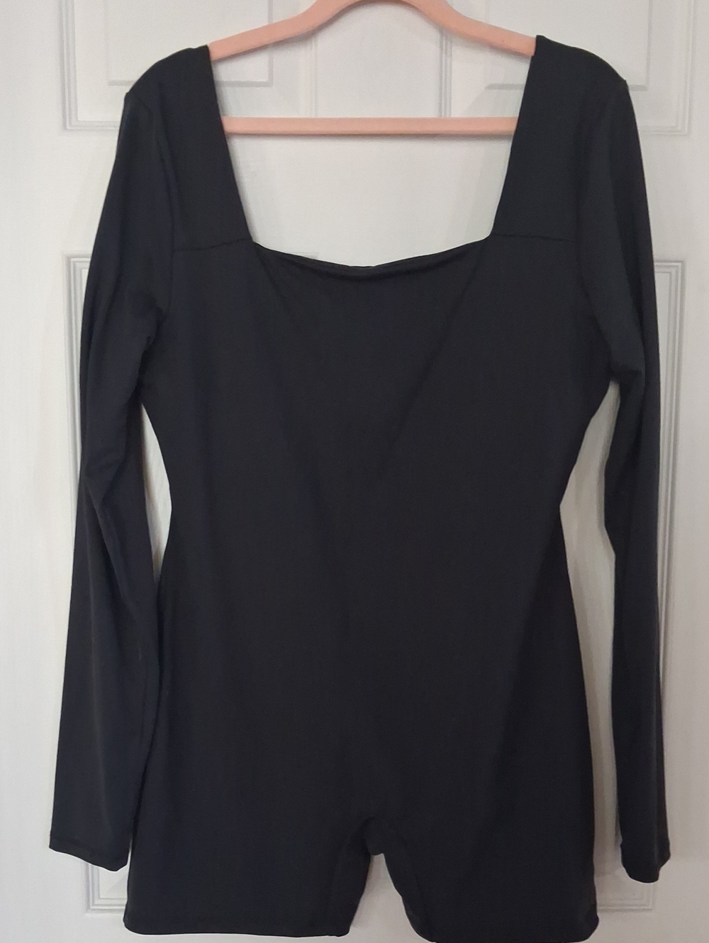 525 America Black Long-Sleeve Square Neck Bodysuit